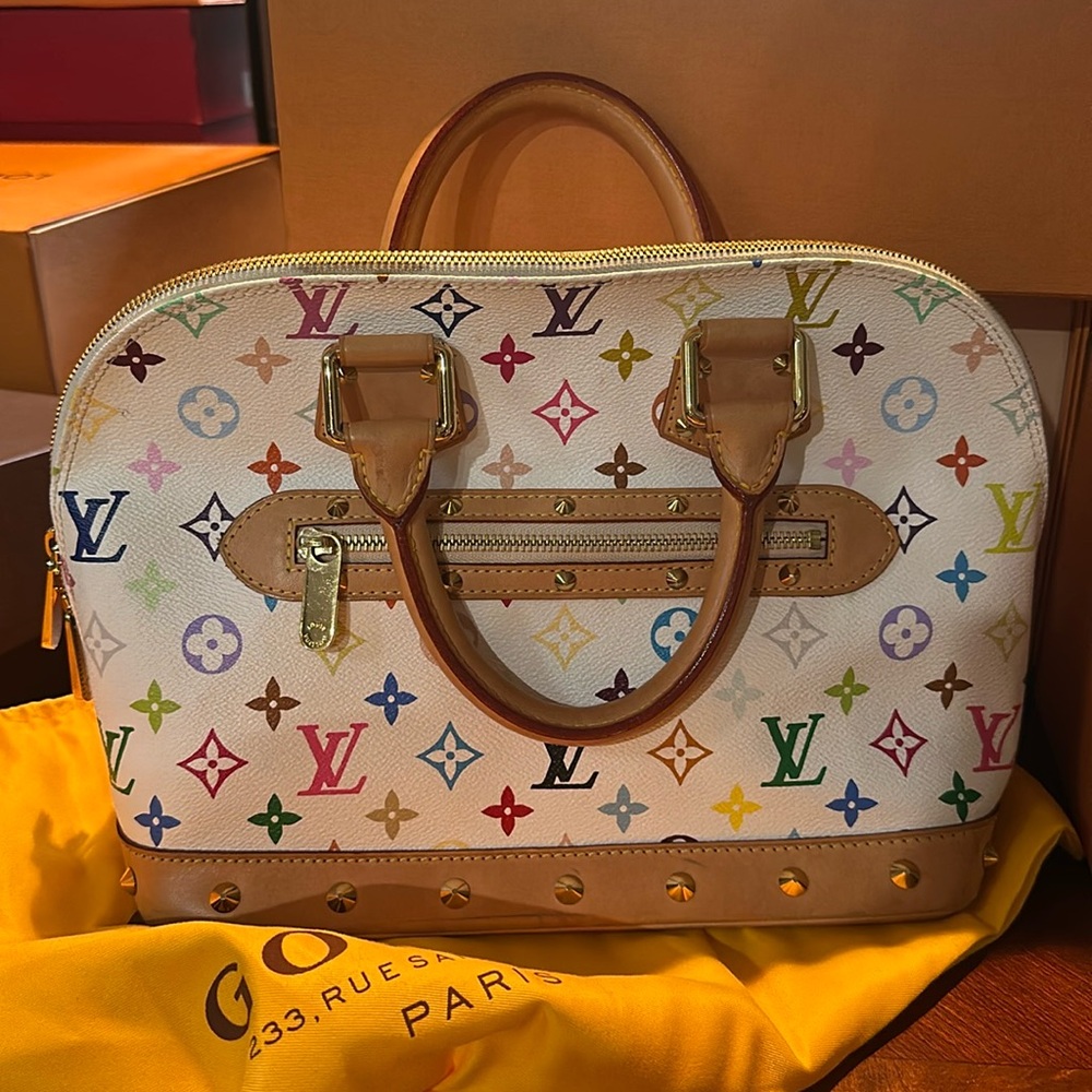 Louis Vuitton x Murakami Limited Edition Monogram Multicolor Alma Top Handle Bag